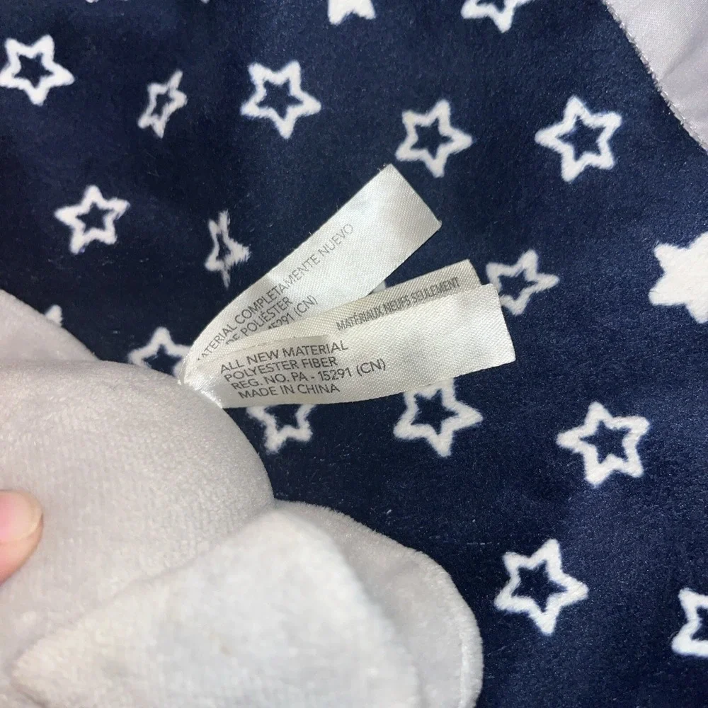 Child Of Mine Carters Baby Security Blanket Puppy Dog Navy Gray STARS LOVEY 13